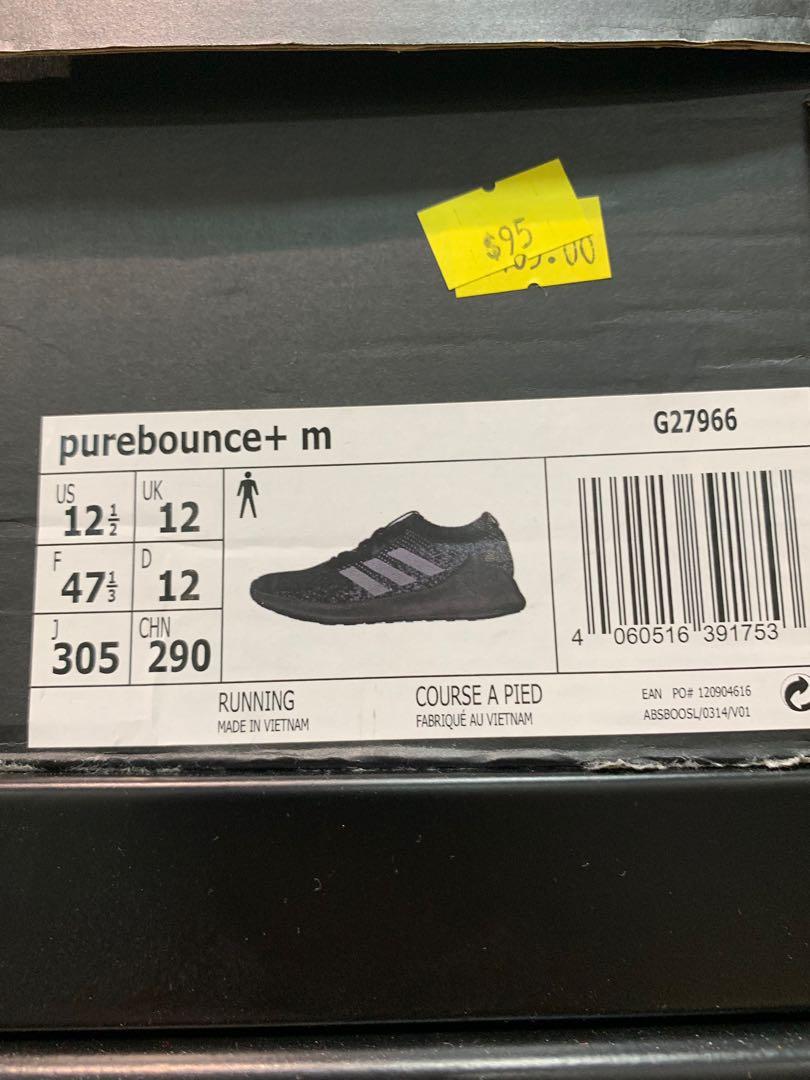 Adidas PureBounce black uk12 $95, Men's 