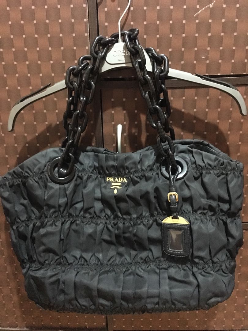 prada black chain bag