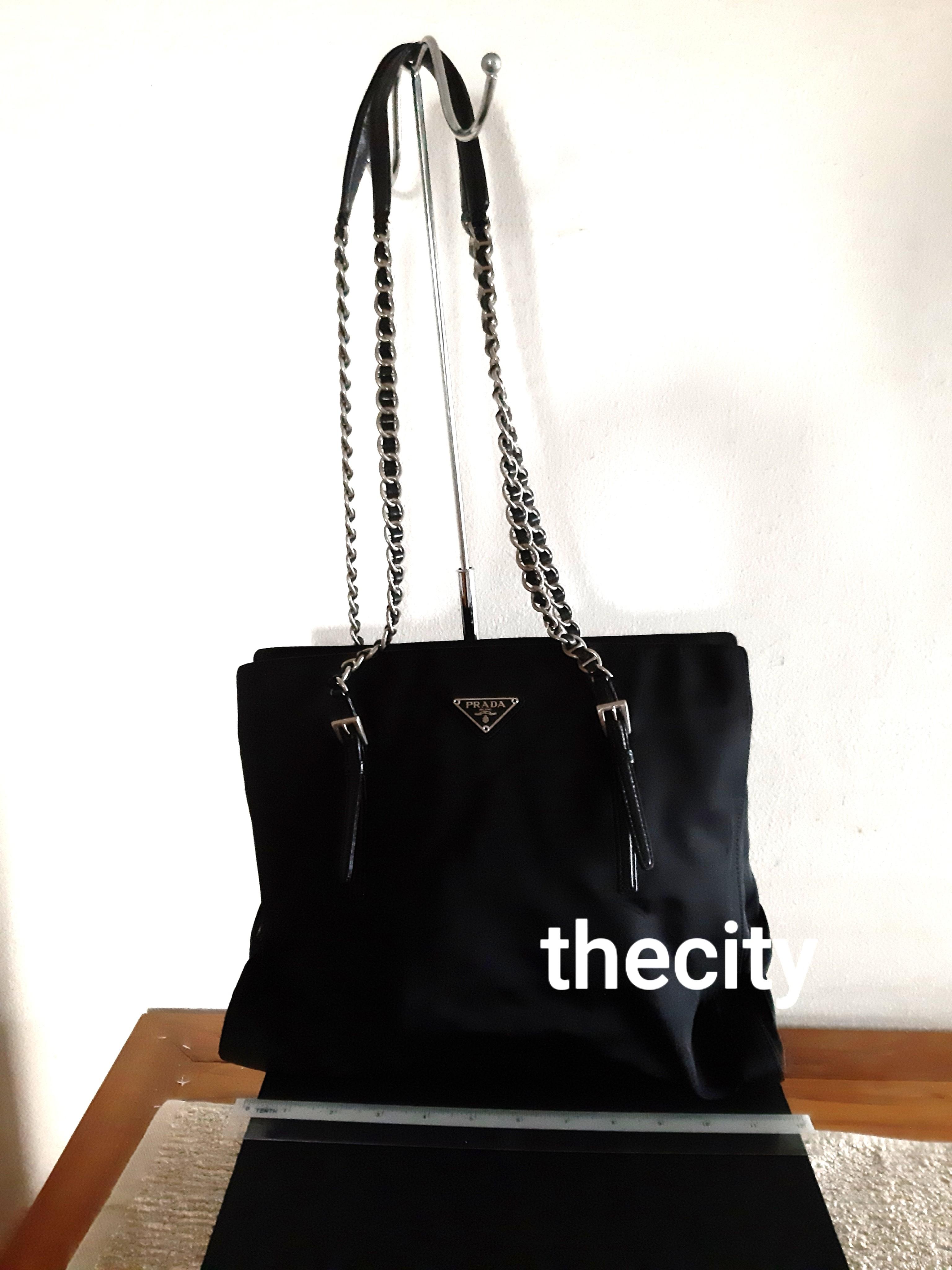 Prada black handbag silver new arrivals hardware