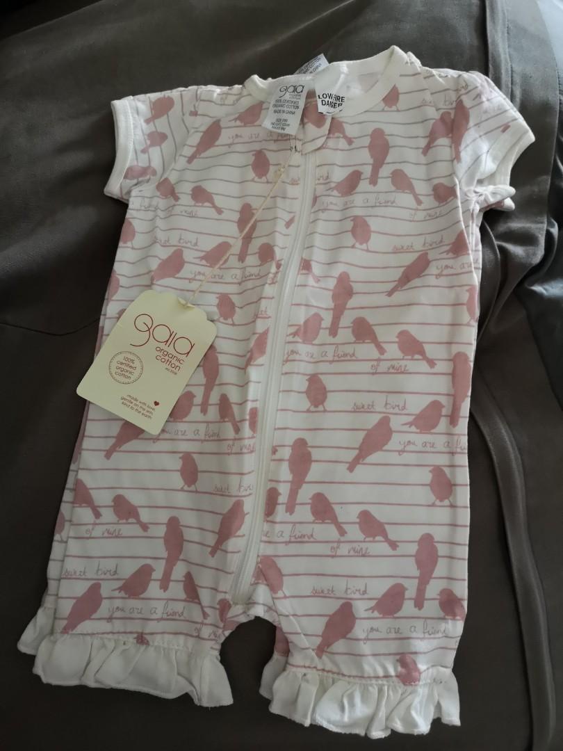 Baby Romperbrand New Birds On Line Gaia 100 Australia Organic