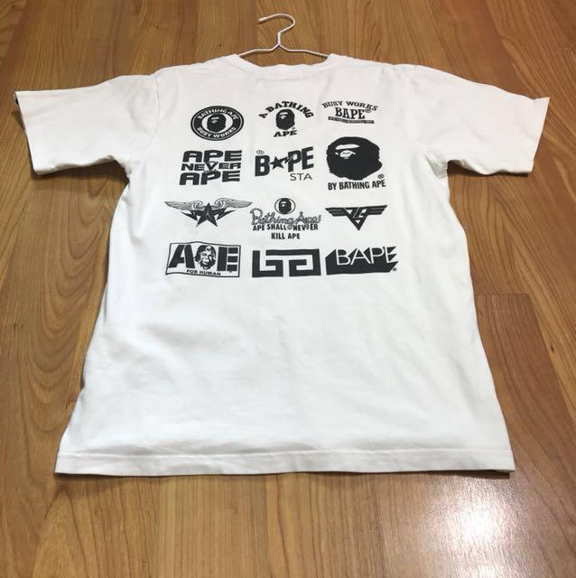 bape multi logo tee