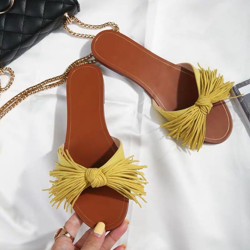 Zara inspired yellow fringe sandals 