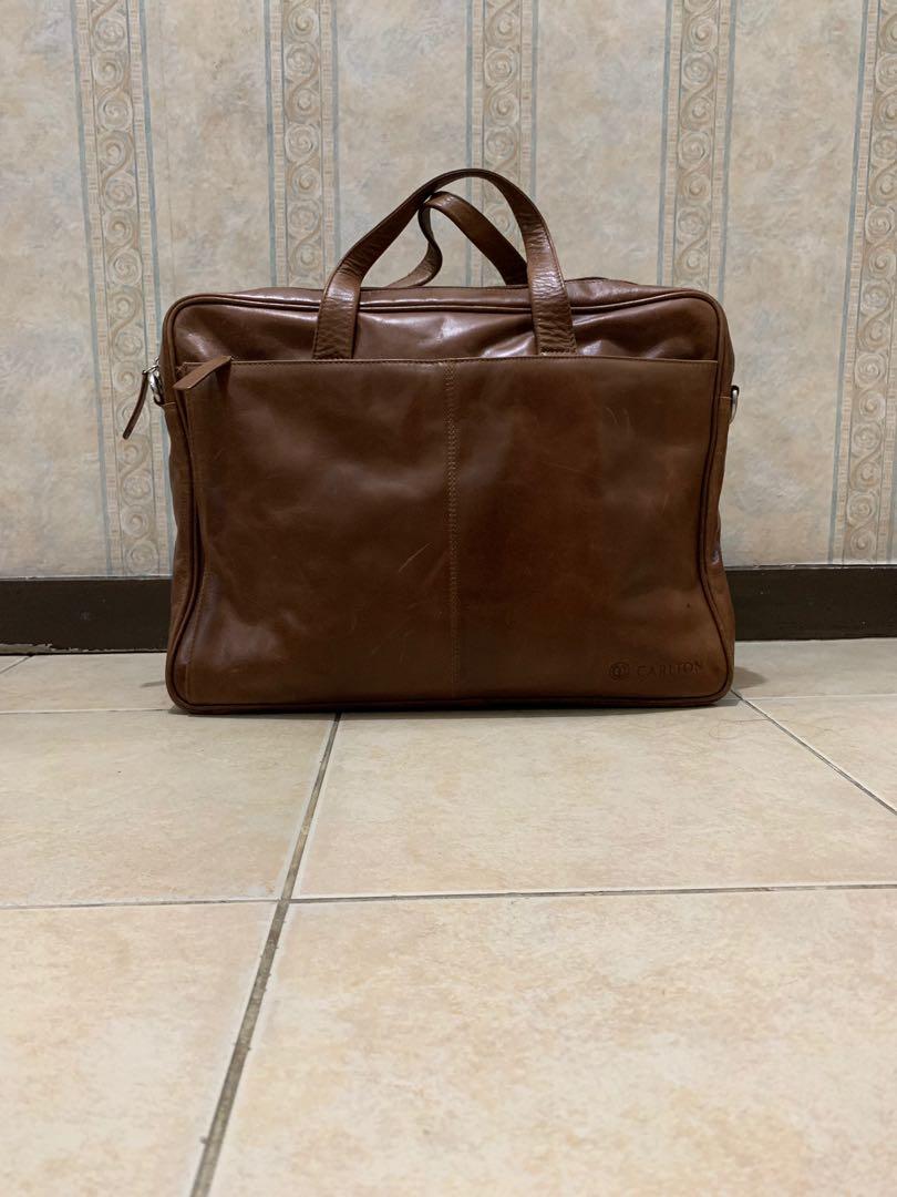Carlton UK Inca Shuttle Leather Briefcase Business Bag Men s Fashion Bags Briefcases on Carousell