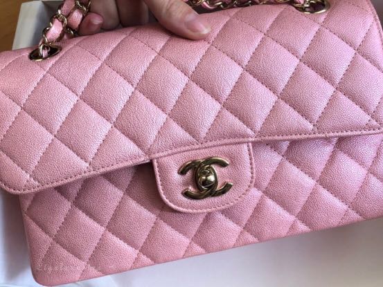 Chanel classic small 19S iridescent pink