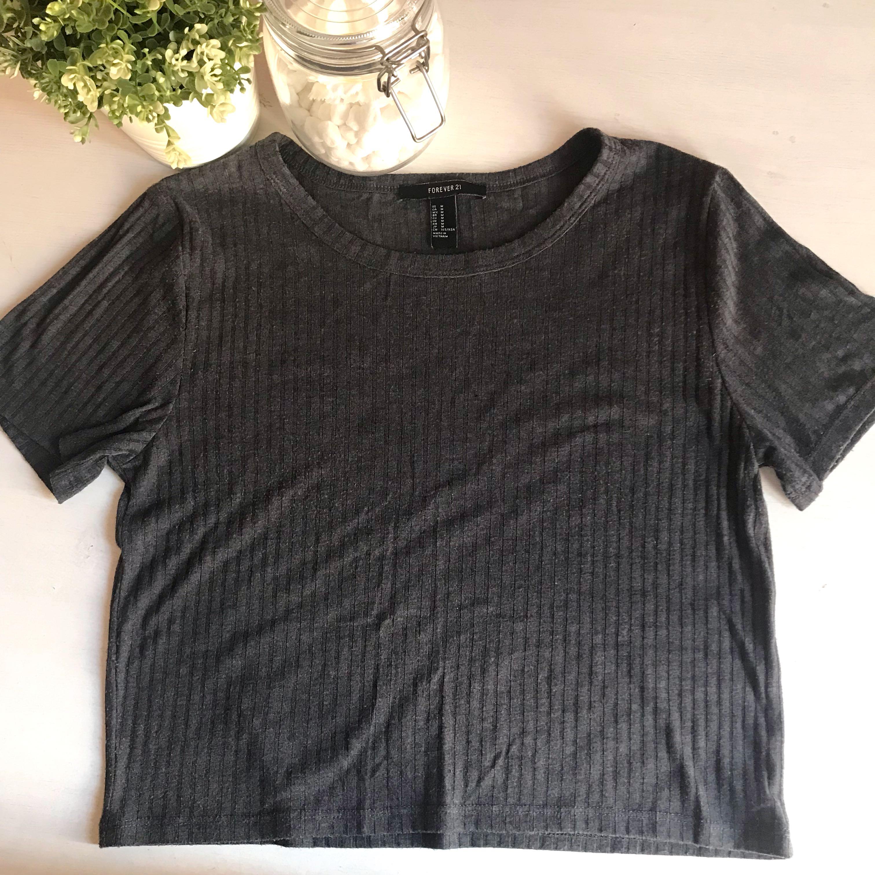 forever 21 grey crop top