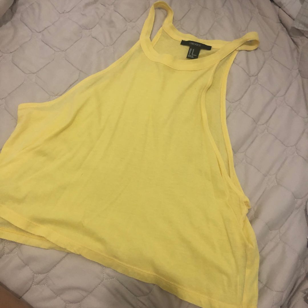 forever 21 yellow tank top