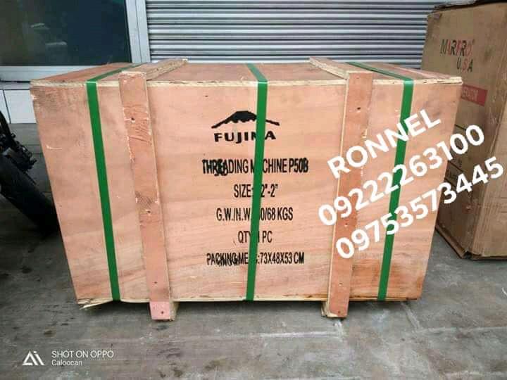 FUJIMA Japan Pipe Threading Machine (Rigid Type) (Category: Looking For) located in Valenzuela. Submitted by ronnelpowertools (Listing ID 242485481, Image 2). Description: ( L2 ) Price - 42k DR FUJIMA Japan Pipe Threading Machine (Rigid Type) Specification: Single phase Fujima Japan P50B Motor : 750watts Rotation speed:28r/min Voltage:220volts Frequency:60hz Capacity:1/2"-2" G.W:75kgs. Induction motor Dies and die head can interchange with the Ri