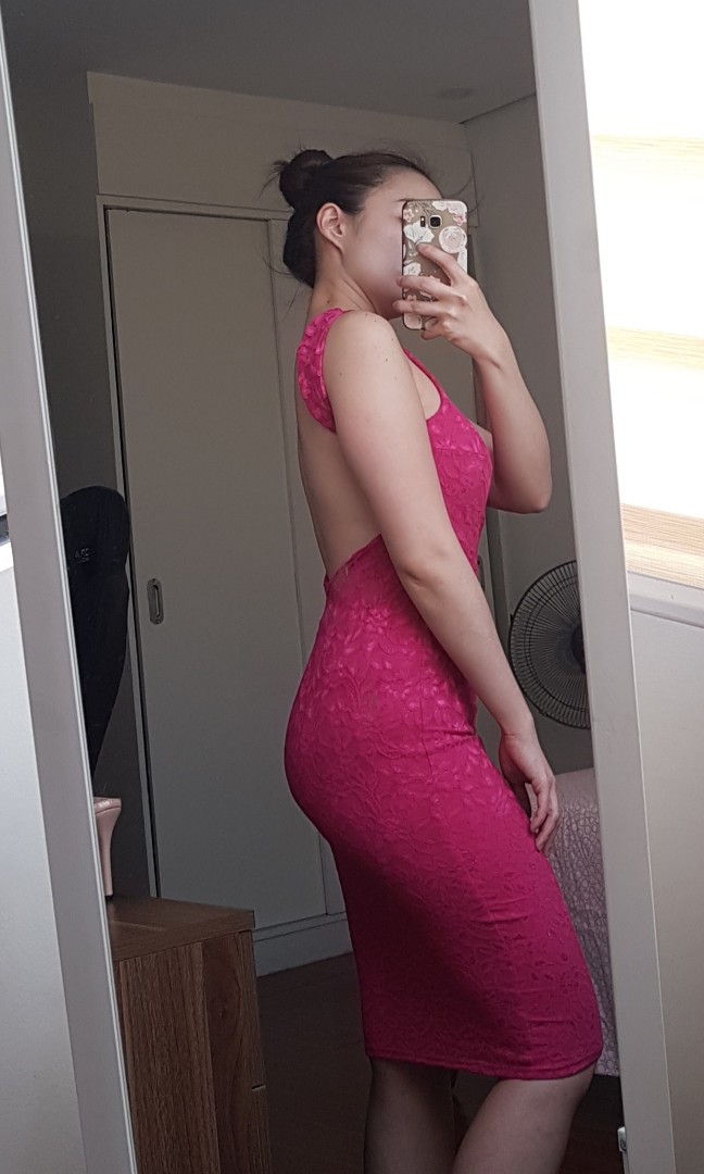 fuschia pink bodycon dress