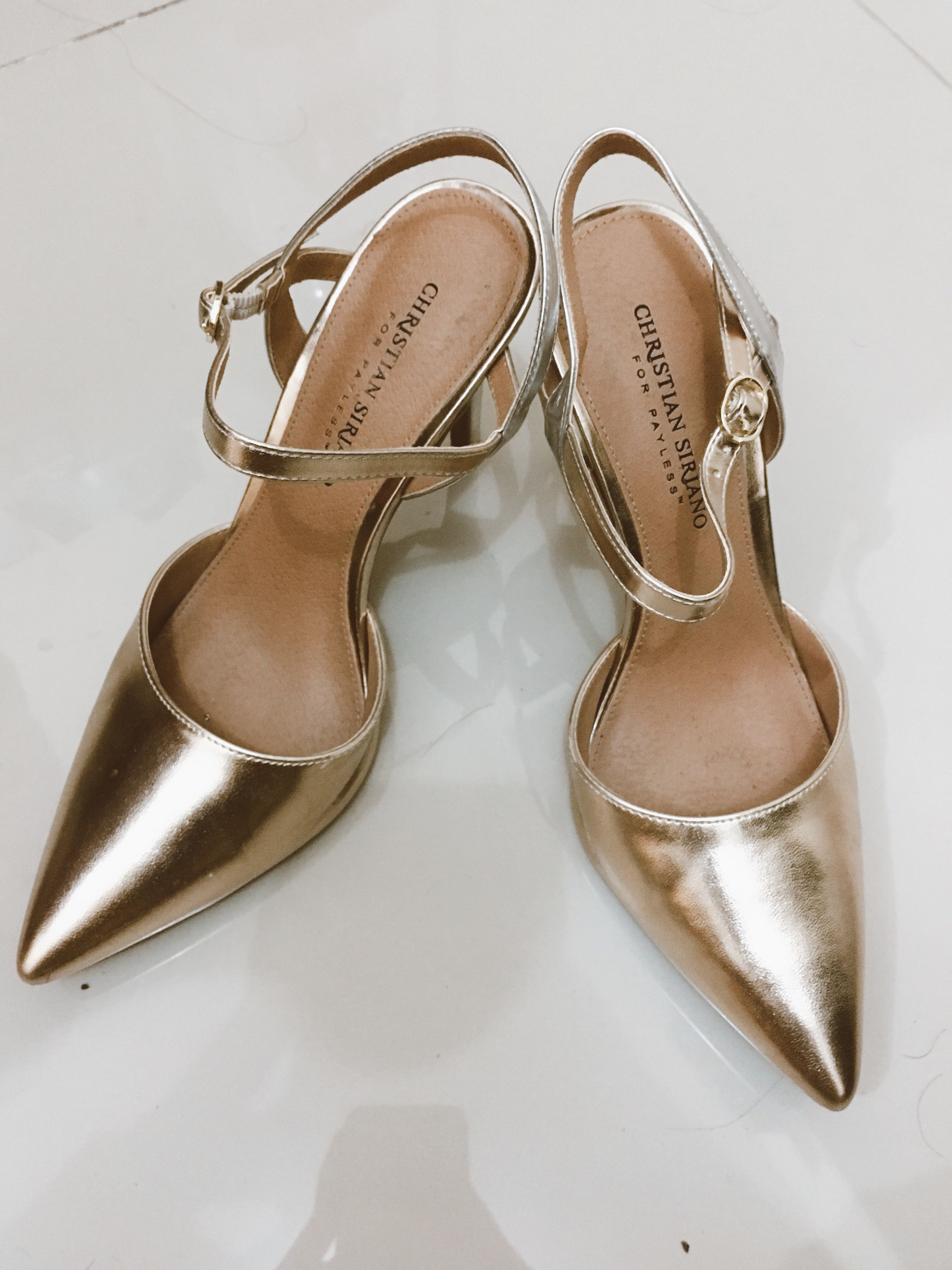 gold heels payless