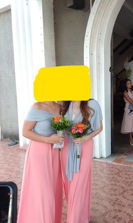 Gray peach infinity dress