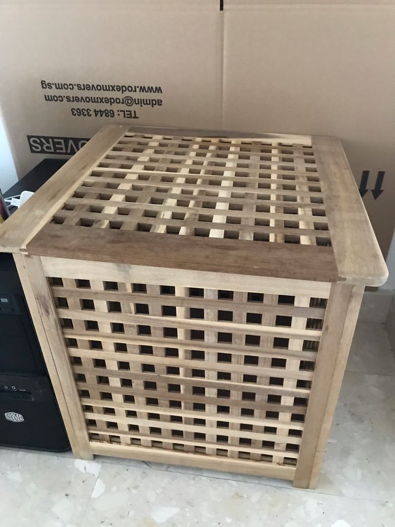 Ikea hol storage box side table crate, Furniture & Home Living