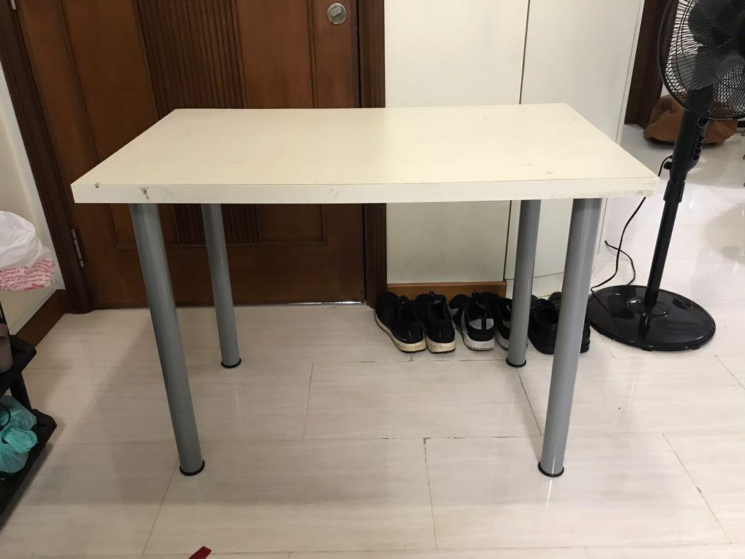 IKEA study table // white, Furniture & Home Living, Furniture, Tables