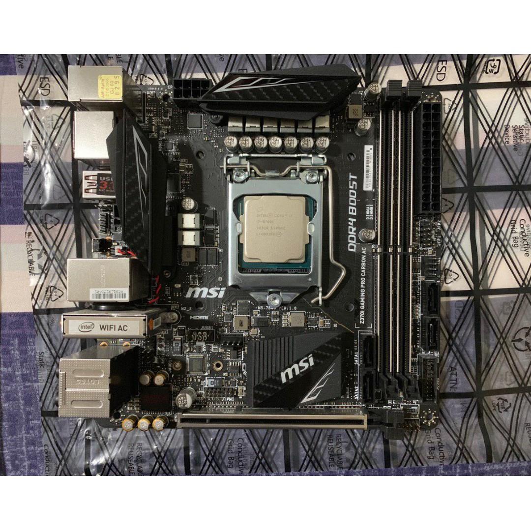 Intel i7 8700K MSI Z370I Gaming Pro Carbon AC Computers Tech Parts Accessories Computer Parts on Carousell