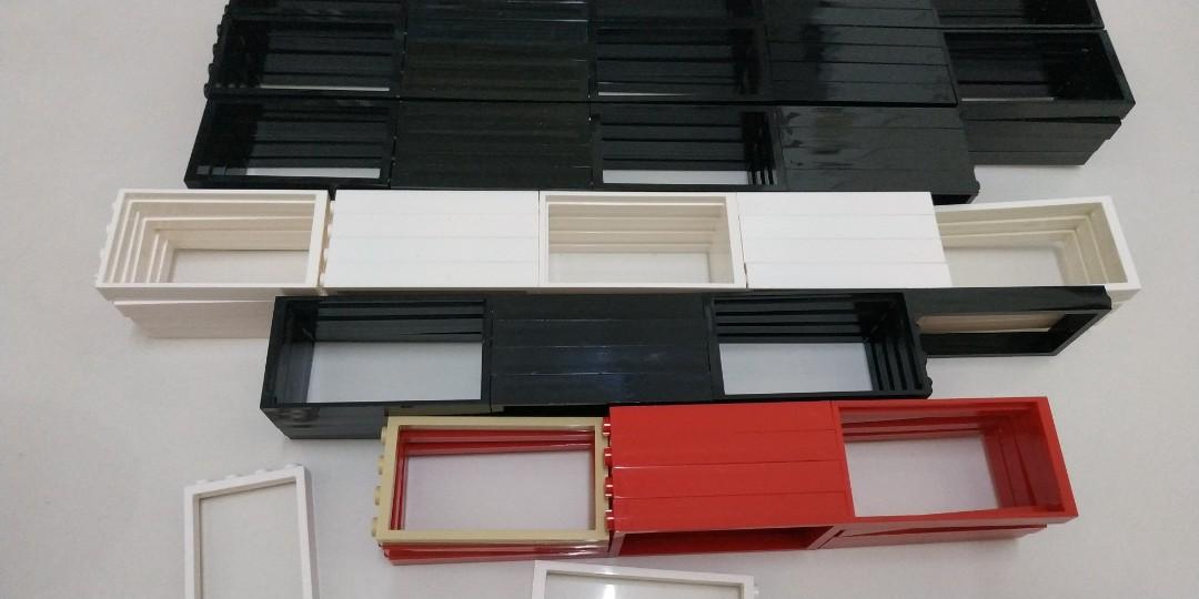 Lego Door Frame White Black Red Toys Games Bricks Figurines