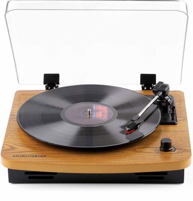 Vintage Turntable 3 Speed Vinyl Record Player Supports USB//RCA Output MP3