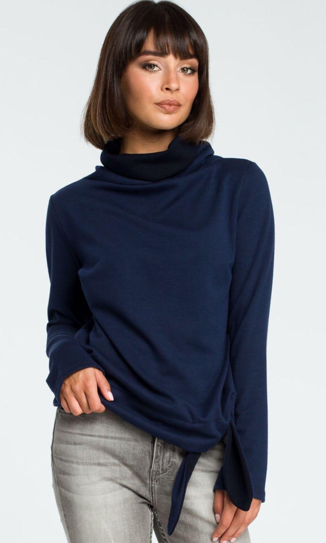 Navy Blue Turtleneck, Women's Fashion 