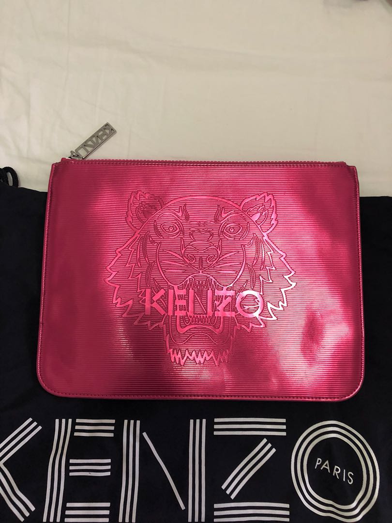Original KENZO Pink Clutch Bag, Women's 