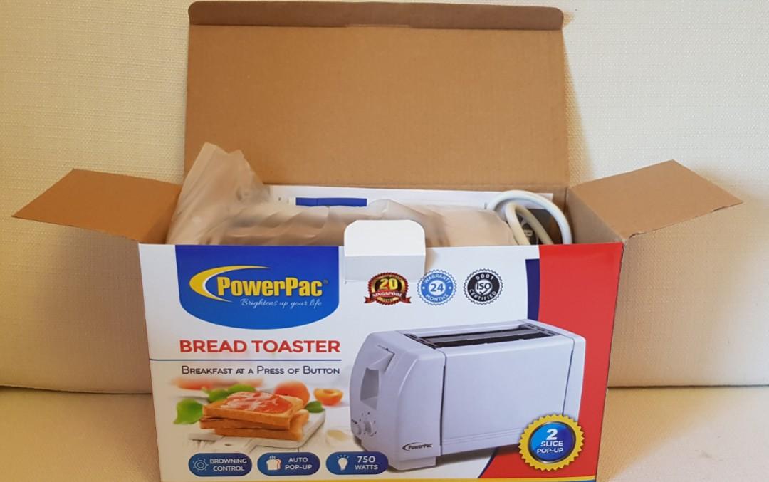 PowerPac 2 Slice Popup Bread Toaster, Home Appliances, Kitchenware on