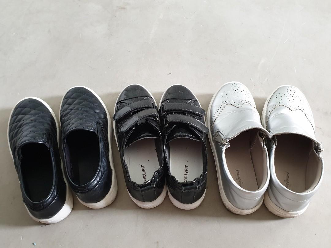 black silver sneakers