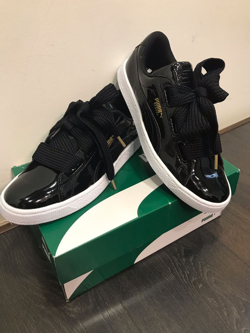 puma basket heart patent trainer