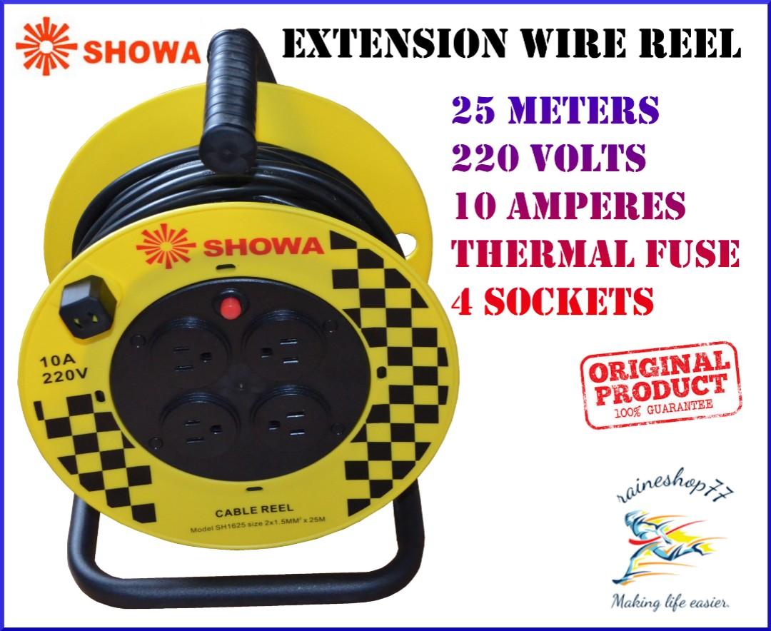 Showa 25meters Extension Wire Cable Reel Home Furniture