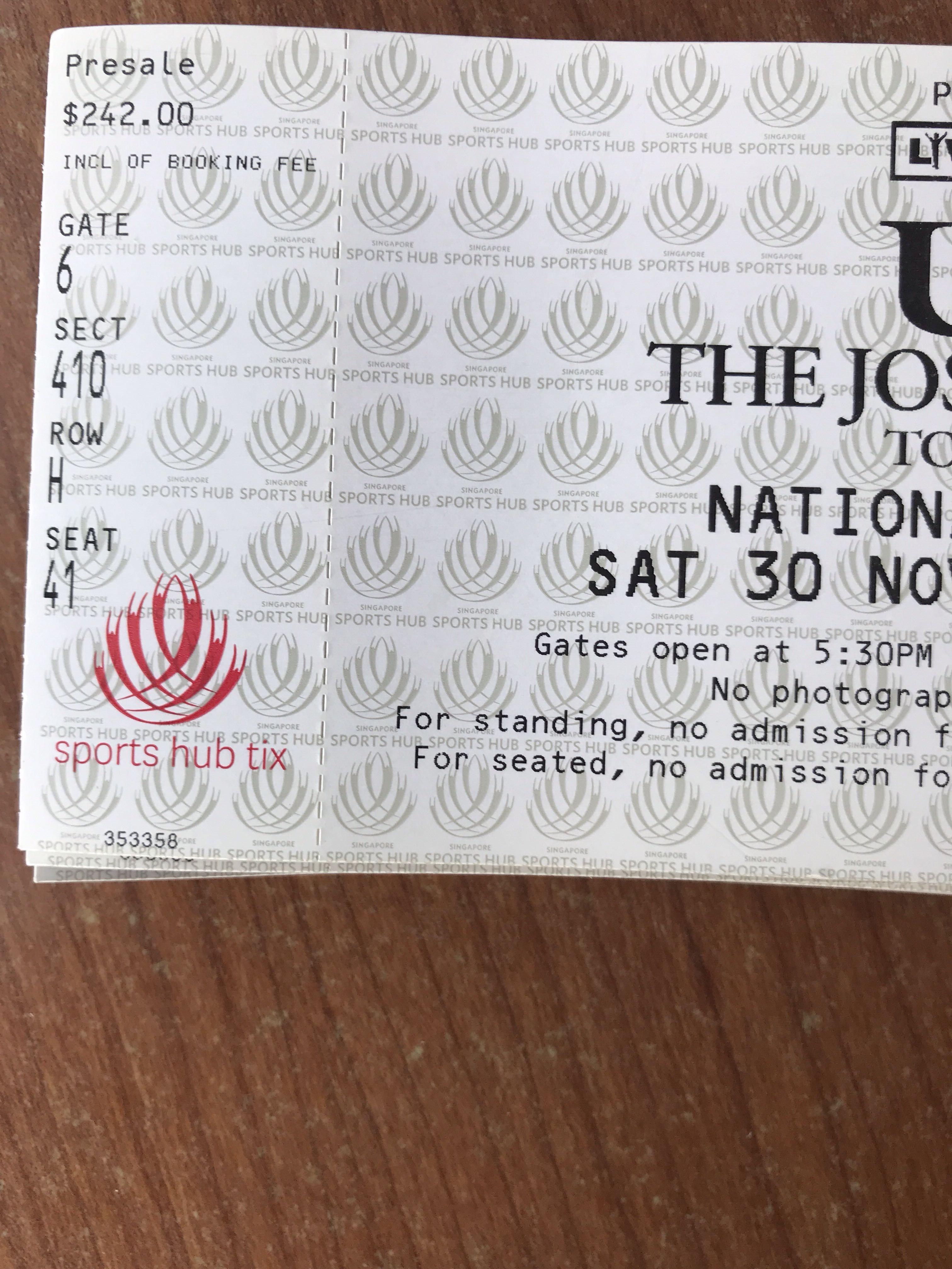 Singapore U2 Concert Tickets Entertainment Events Concerts On Carousell The band was created by bono, adam cleyton, the edge and larry mullen on september 25, 1976. carousell