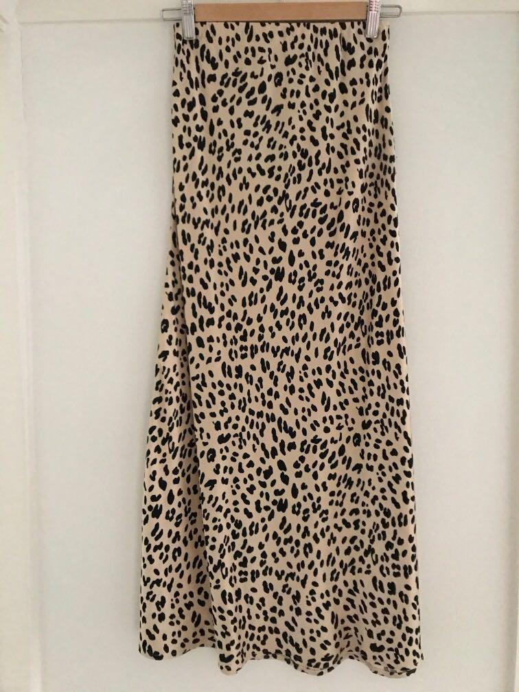 Sportsgirl Leopard Print Satin Slip Skirt, Women's Fashion, Clothes on