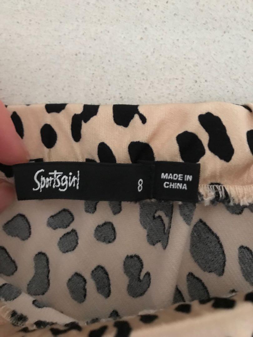 Sportsgirl Leopard Print Satin Slip Skirt, Women's Fashion, Clothes on