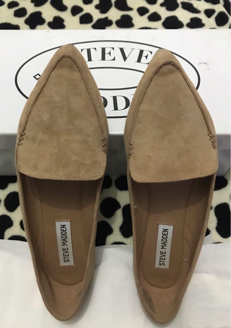 Steve Madden Feather Camel Sued Flatshoes