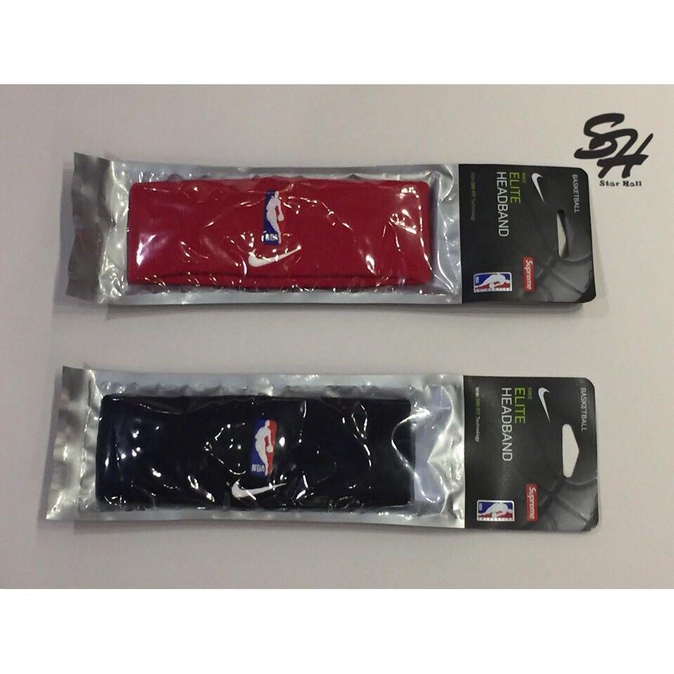 2019SS SUPREME x NIKE x NBA HEADBAND 聯名頭帶護脘黑/紅, 體育器材