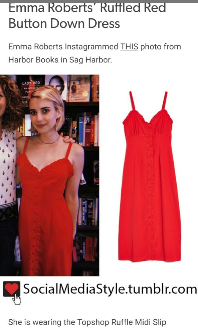 Topshop ruffle button down slip dress on sale