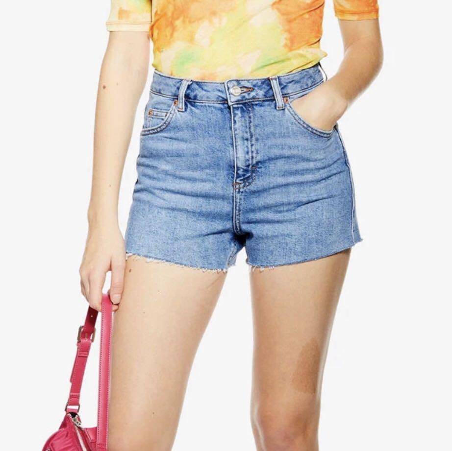 Topshop Premium Denim Mom Shorts