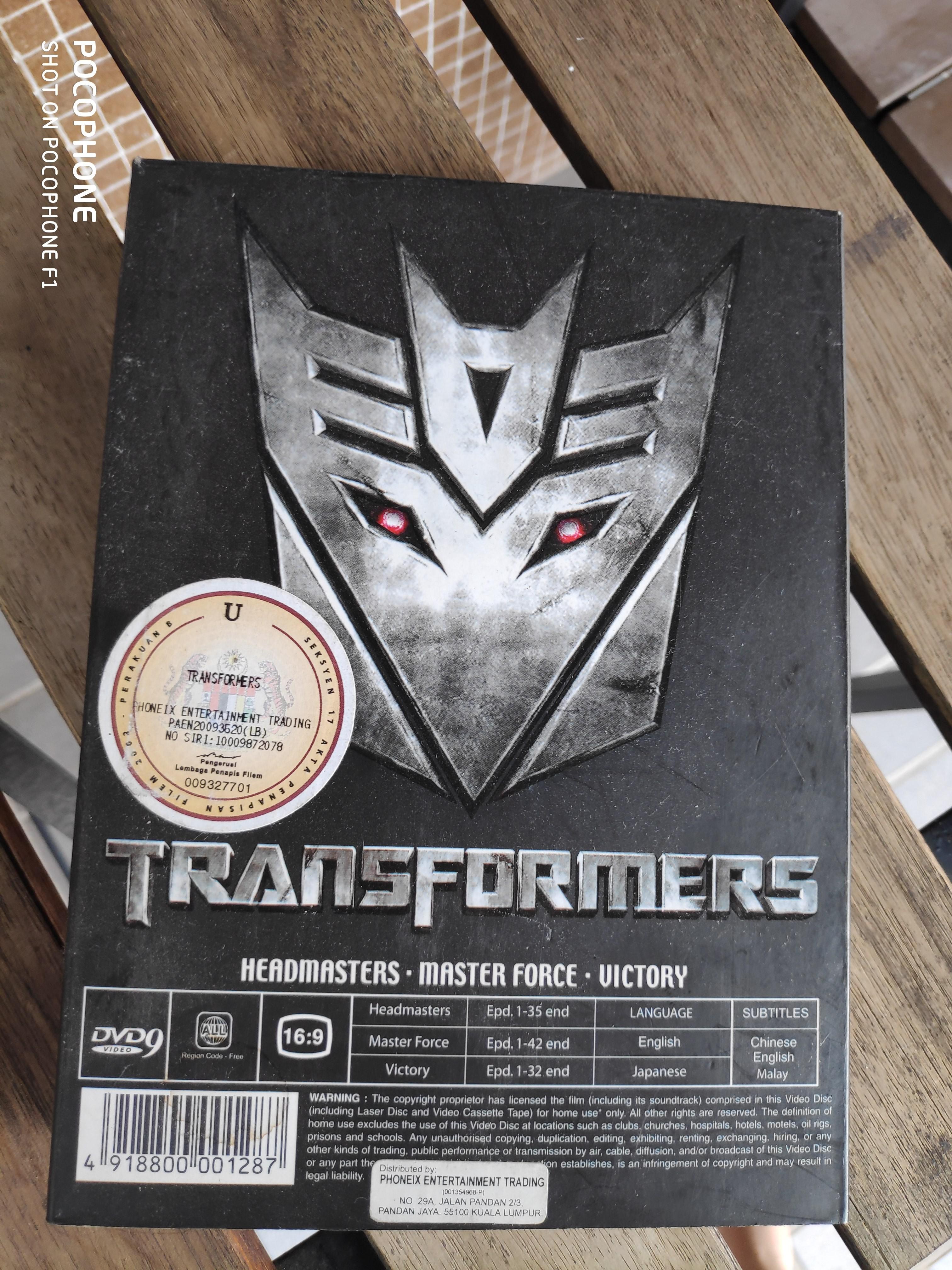 Transformer DVD collection. (Headmaster, Master Force, Victory), Hobbies & Toys, Music & Media