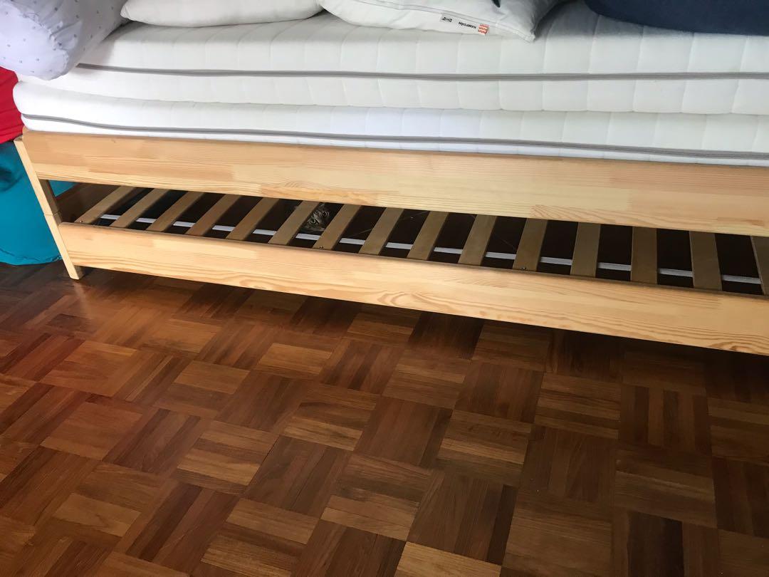 Utaker Ikea stackable bed with 2 fitted mattress, Furniture & Home