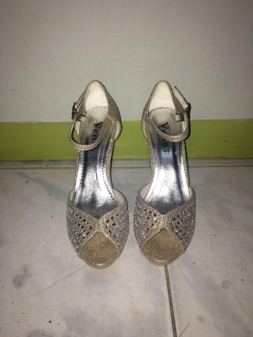 Venus Champagne Stiletto Heels (Category: Heels) located in Pasig City. Submitted by bluebubbles_ (Listing ID 242460123, Image 1). Description: Used once for prom Size 36 Champagne color Still in great condition Perfect for events, debut, prom, etc Comes with a shoe box.