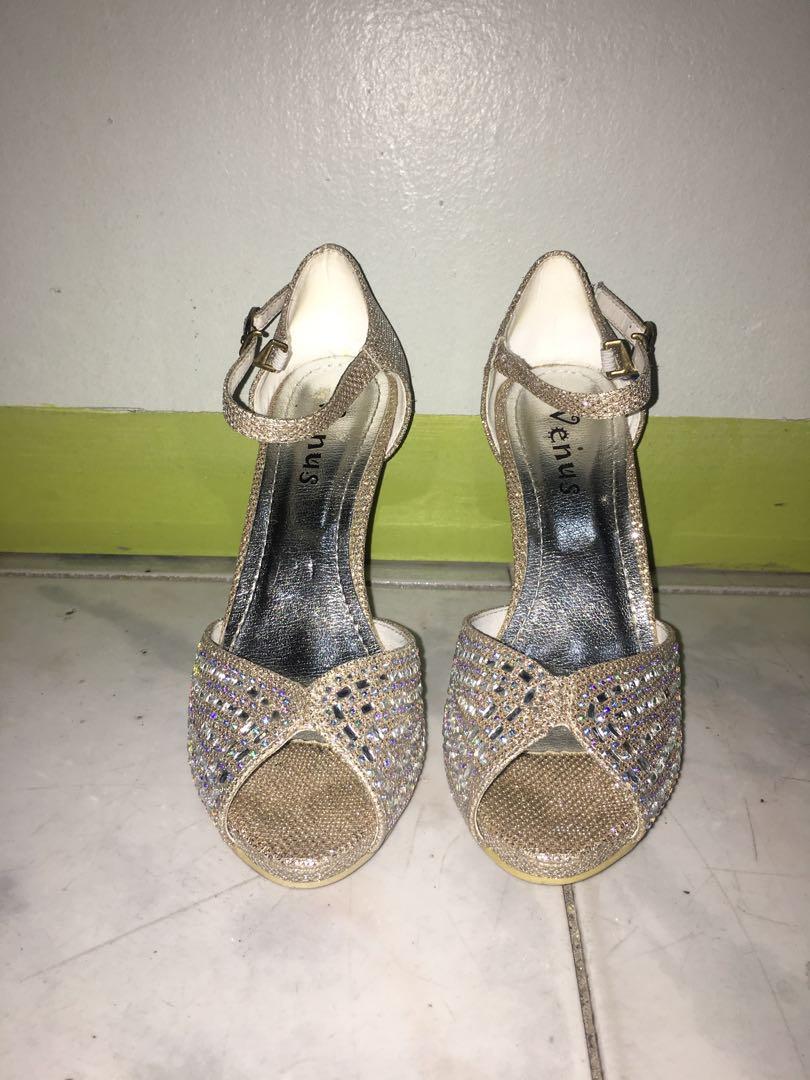Venus Champagne Stiletto Heels (Category: Heels) located in Pasig City. Submitted by bluebubbles_ (Listing ID 242460123, Image 2). Description: Used once for prom Size 36 Champagne color Still in great condition Perfect for events, debut, prom, etc Comes with a shoe box.