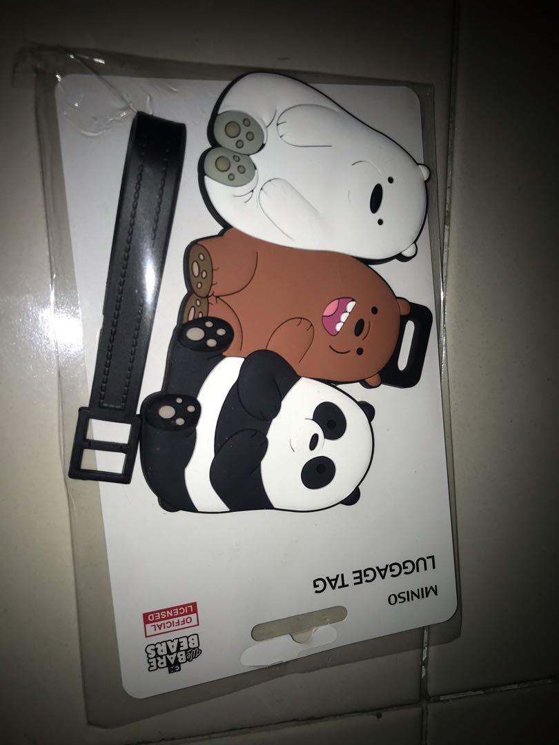 we bare bears luggage tag