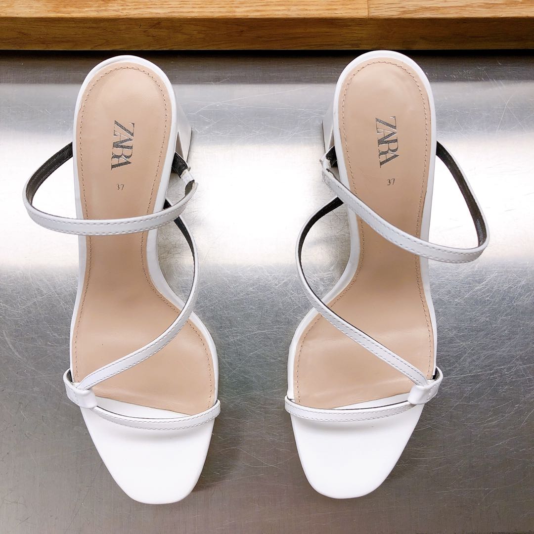 zara white heels