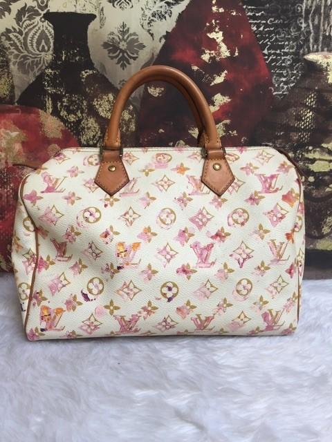100% Authentic PRELOVED LOUIS VUITTON Watercolor Aquarelle Speedy 30 White,  Luxury, Bags & Wallets on Carousell