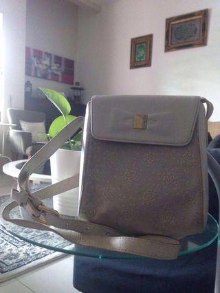 Bonia hand bag (leather mix fabric)