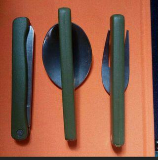 Foldable Spoon, Fork and Knife Set with Carrying Case