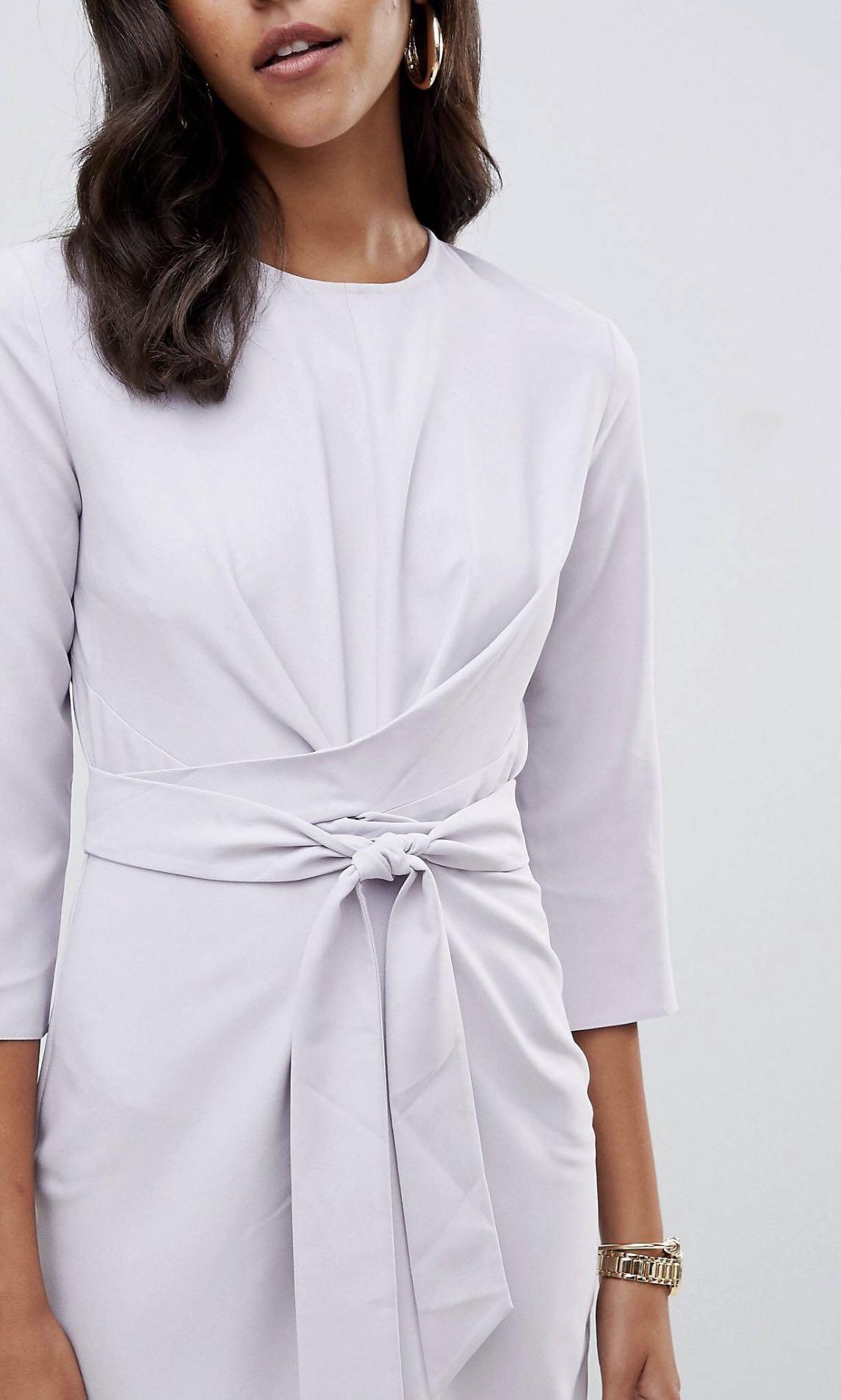 Asos design tie wrap around midi dress outlet