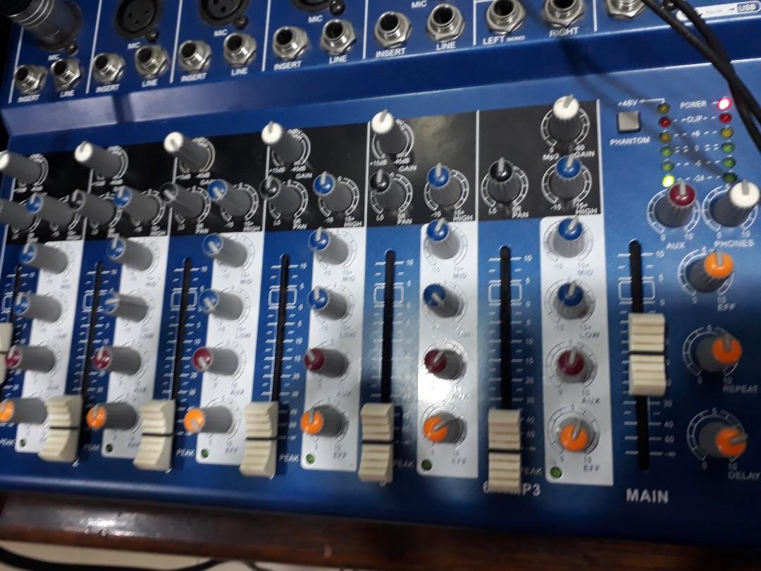 Music sound Audio mixer (Category: Soundbars, Speakers & Amplifiers) located in Quezon City. Submitted by chemortel (Listing ID 242664038, Image 1). Description: Slightly used No issues Never been damaged Working perfectly Rfs Di nagagamit.