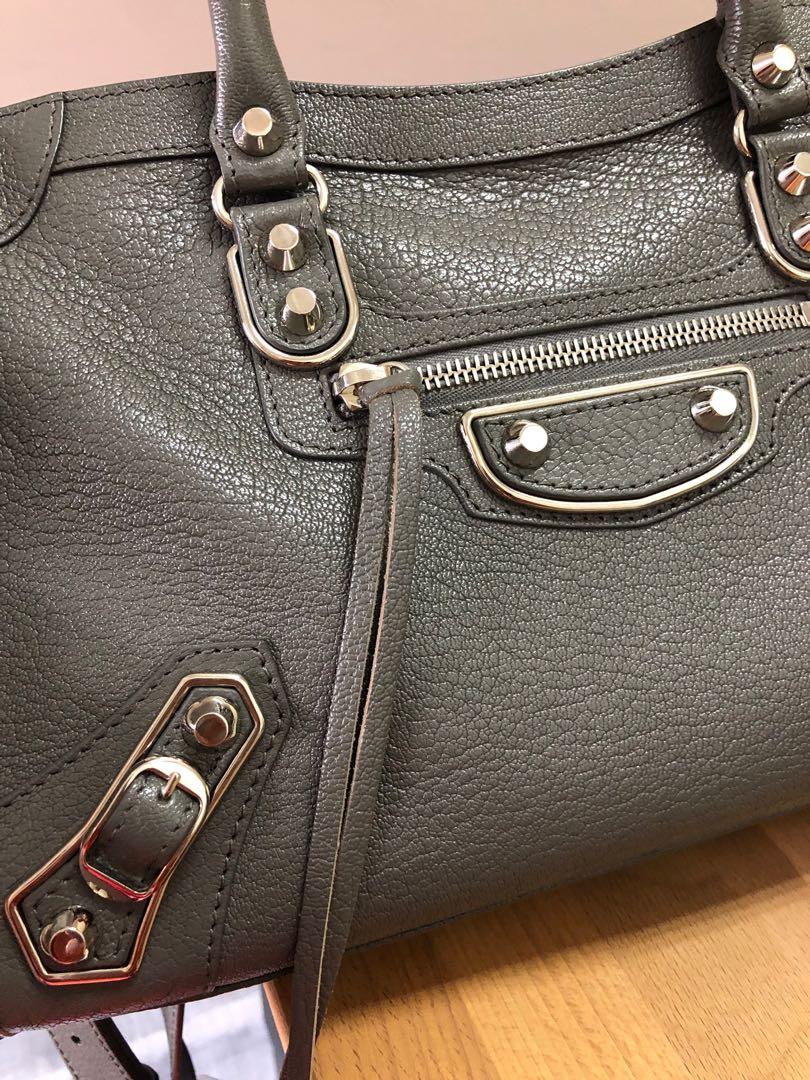 balenciaga metallic edge city small price