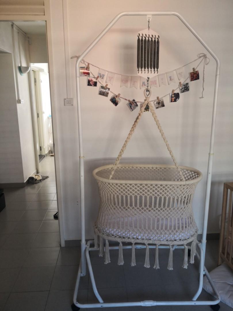Beautiful macrame baby and stand, Babies & Kids, Baby Nursery