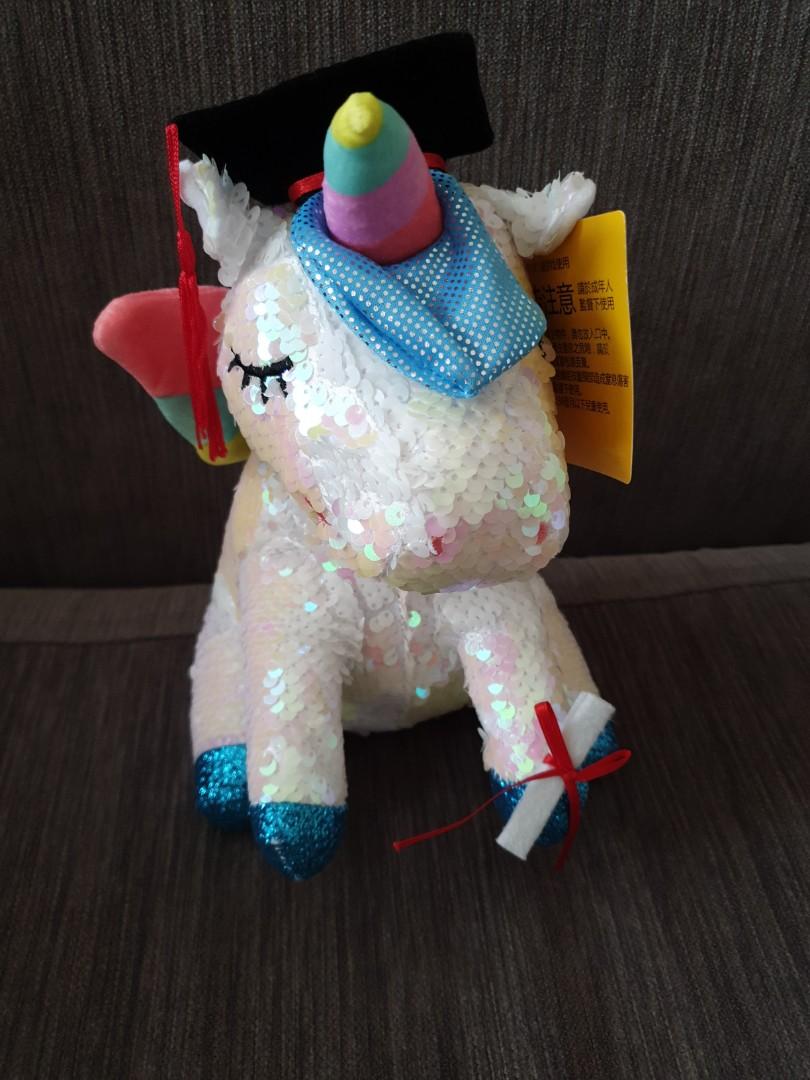 unicorn graduation plush