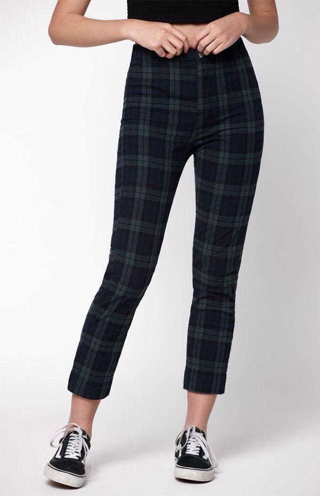 brandy melville green plaid jane pants Women s Fashion Bottoms
