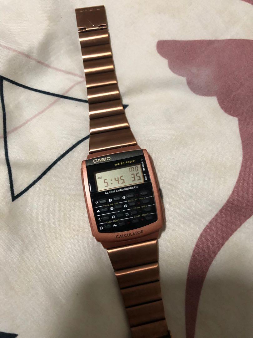 Casio Calculator Watch Rose Gold