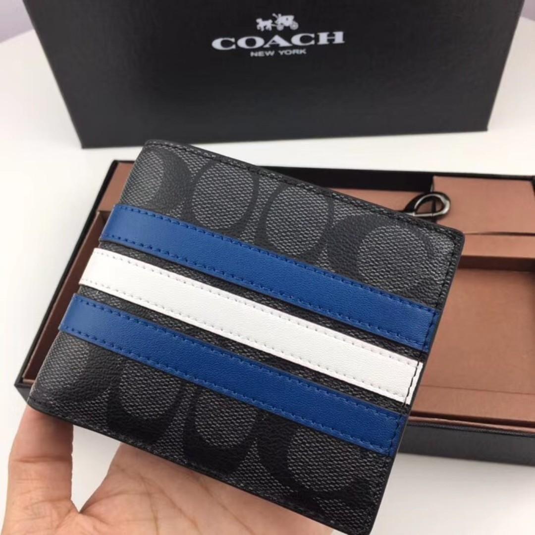 Authentic COACH Wallet 26072 Men s Classic Print Elements with Leather Guaranteed Reality