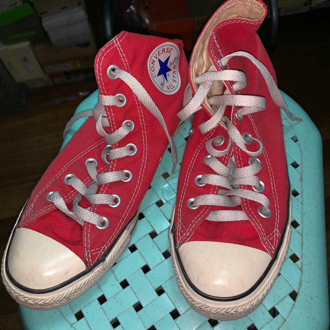 Chuck High cut RED, Women's Fashion, Footwear, Sneakers on Carousell